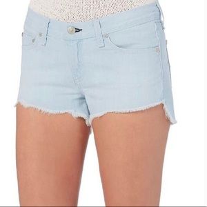 RAG & BONE DENIM SHORTS ASHLING CUT OFF JEANS LIGHT WASH BLUE SIZE 25 NWOT
